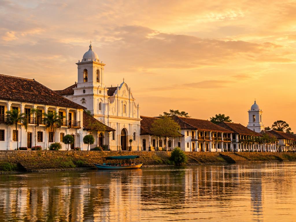 Une rue tranquille de Mompox, en Colombie